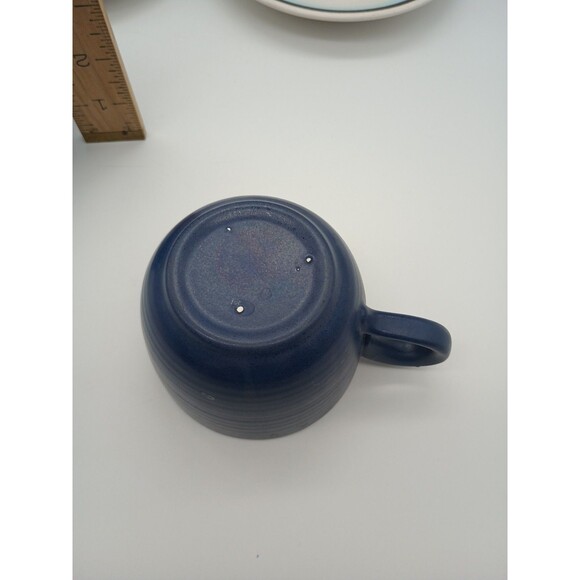 2 Vtg Franciscan Malibu Tea Cup And Saucer Blue Brown Speckled Stoneware - Picture 7 of 9